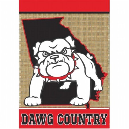 GREENGRASS Burlap Dawg Country Flag Large GR267690